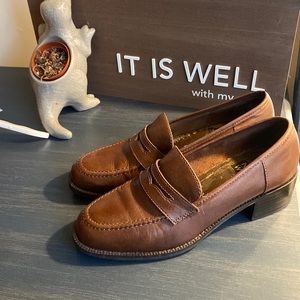 Brown Nine West Wedged Loafers